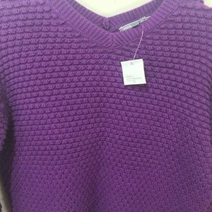 Vince. youth girls L (women XS) v-neck v-back textured knit wool blend sweater